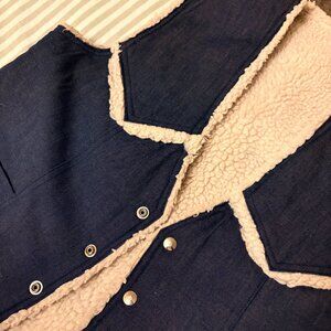 Vintage Fleece Lined Denim Vest